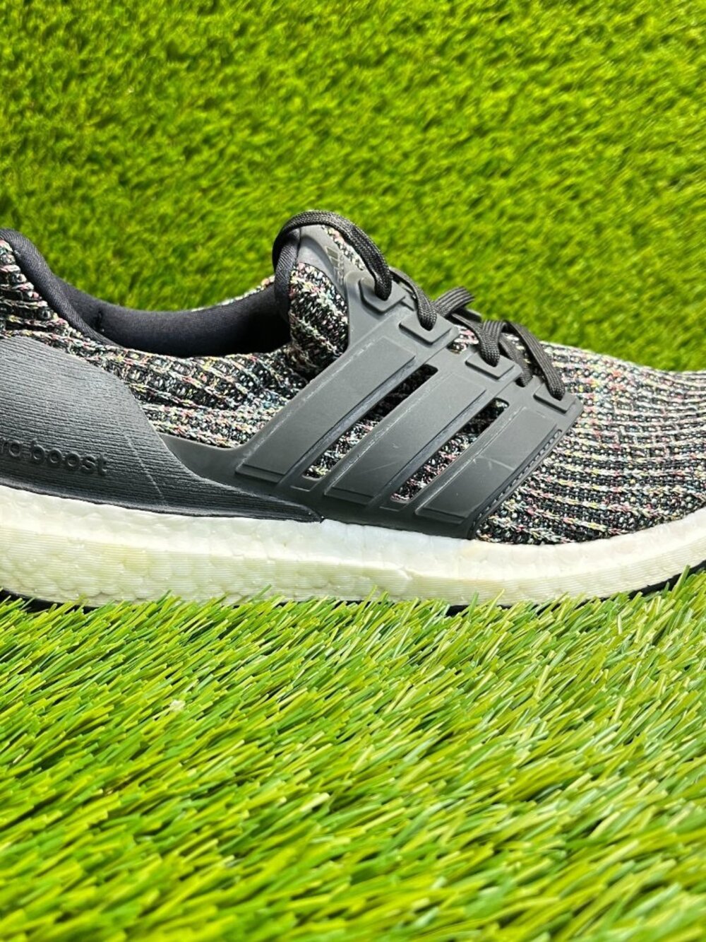 Adidas UltraBoost 3.0 Boys Size 7Y Black White Athletic Running Shoes Sneakers
